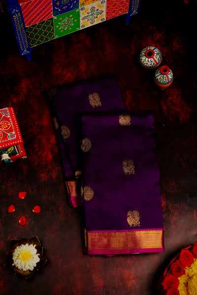 Purple Kanchipuram Silk Saree
