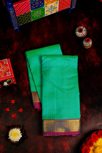 Turquoise Blue  Kanchipuram Silk Saree