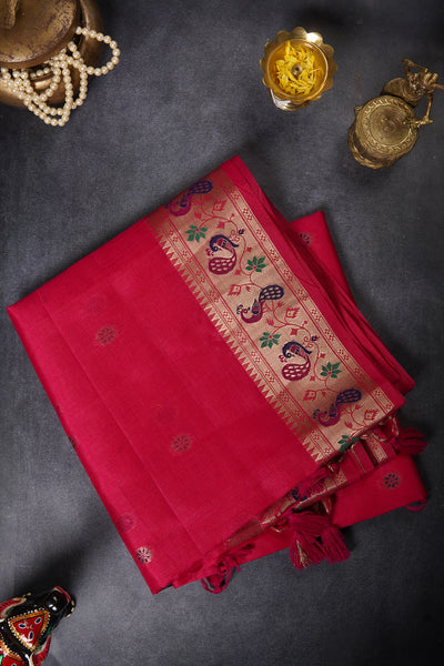 1276485-Palam-Silks-Shop-Online-Bright Amaranth Pink Semi Tussar Saree