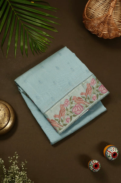 Light Blue Chanderi Silk Saree