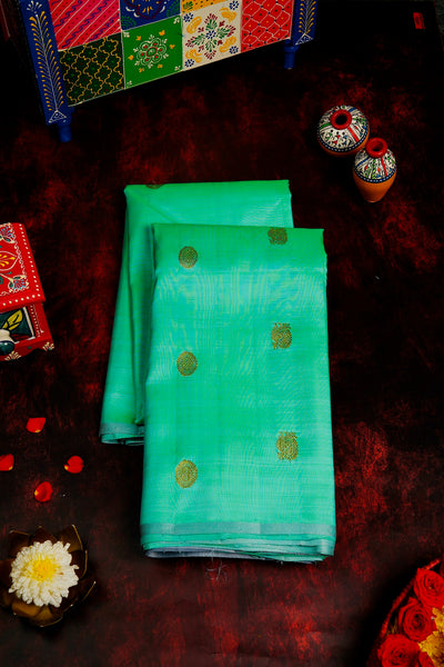 Cyan Kanchipuram Silk Saree