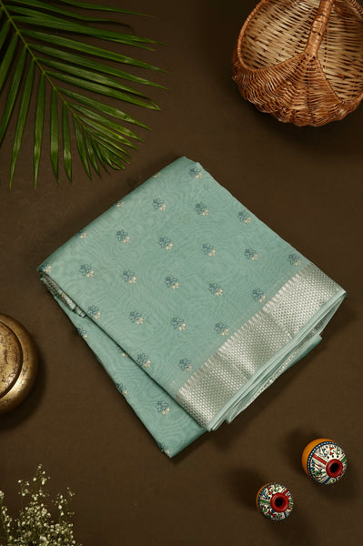 Light Blue Chanderi Silk Saree