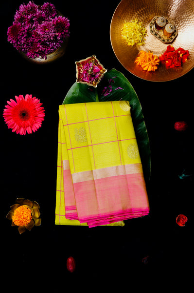 Mustard Flower Kanchipuram Silk Saree