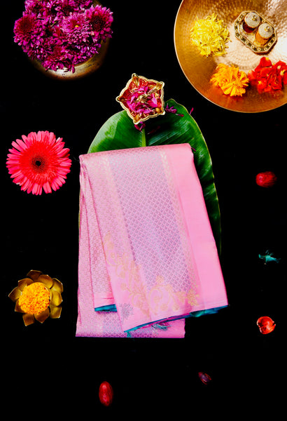 Light Pink Kanchipuram Silk Saree