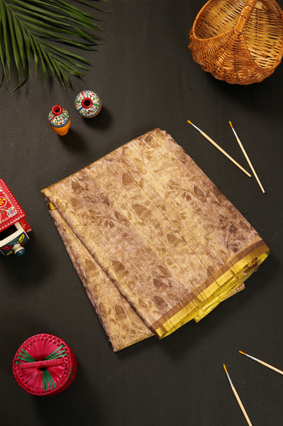 Brown Semi Tussar Saree