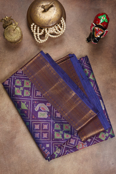 Purple Semi Pochampally Saree