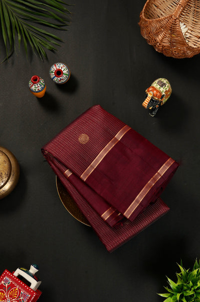 Maroon Kanchipuram Silk Saree