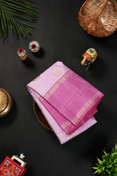 Lilac and Lavender Kanchipuram Silk Saree