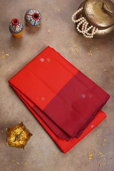 Bright Red Silk Mix Saree