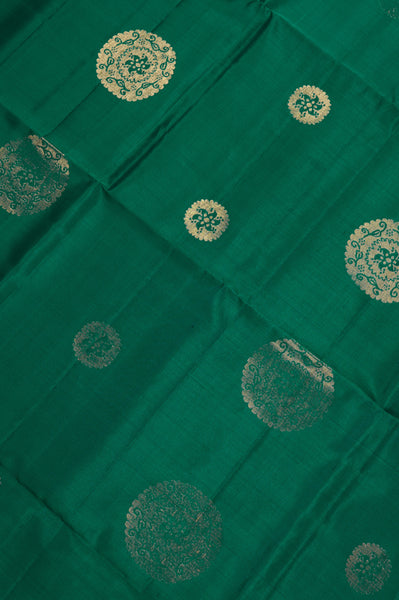 Dark Green and Deep Red Soft Silk Saree