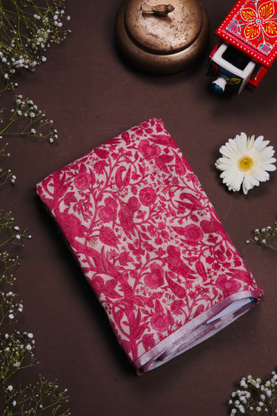 1268093-Palam-Silks-Shop-Online-Pink and White Floral Linen Saree