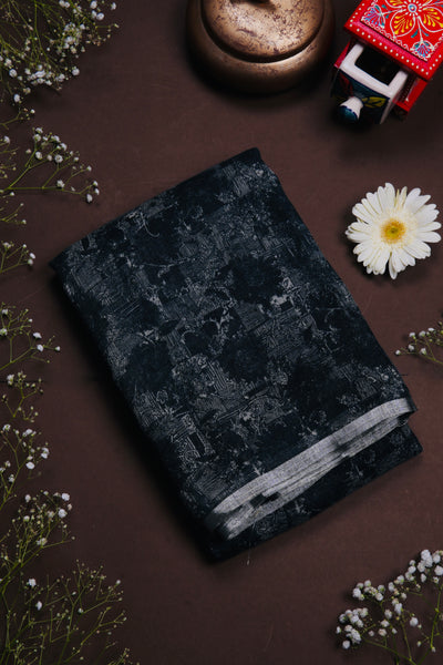 1268091-Palam-Silks-Shop-Online-Charcoal Grey-Black Linen Saree