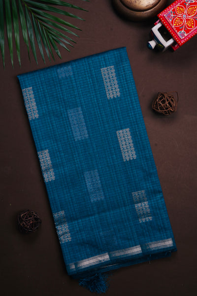 1269596-Palam-Silks-Shop-Online-Teal Blue Semi Tussar Saree