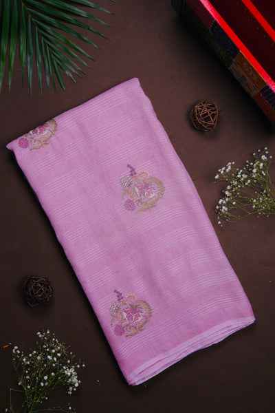 Baby Pink Linen Saree