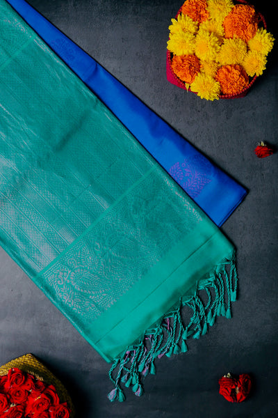 Cobalt Blue Soft Silk Saree