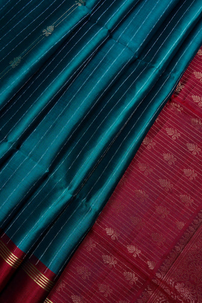 1267609-Palam-Silks-Shop-Online-Teal Soft Silk Saree