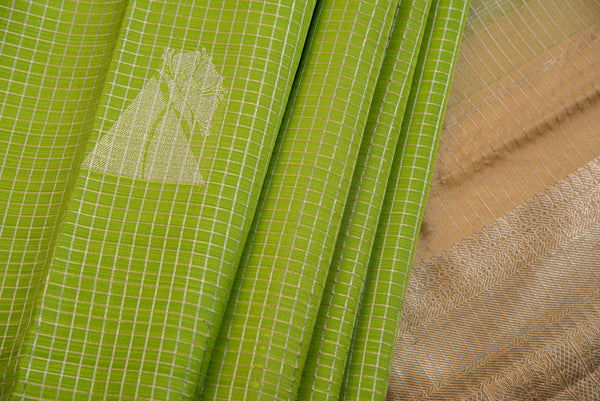 Lime Green Handloom Kanchpuram Silk Saree