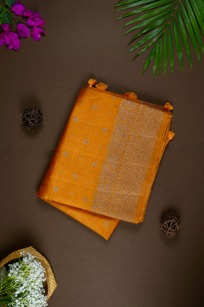 1265543-Palam-Silks-Shop-Online-Orange Semi Tussar Saree