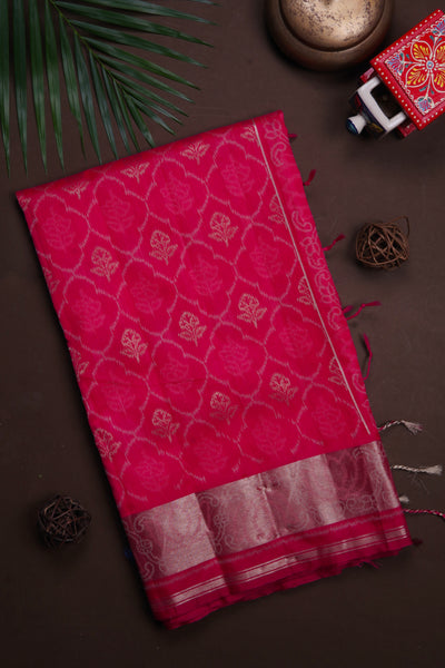 Rani Pink Semi Tussar Saree