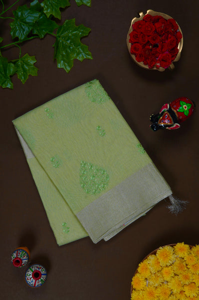 1271443-Palam-Silks-Shop-Online-Elegant Green Semi Tussar Saree