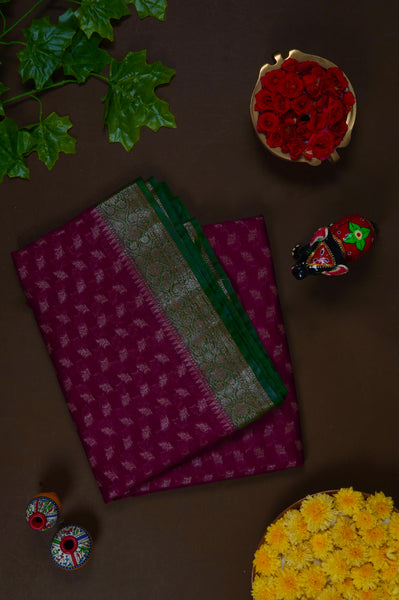 1271532-Palam-Silks-Shop-Online-Magenta and Green Semi Tussar Saree