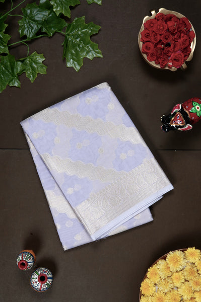 Pale Lavender Semi Silk Cotton Saree