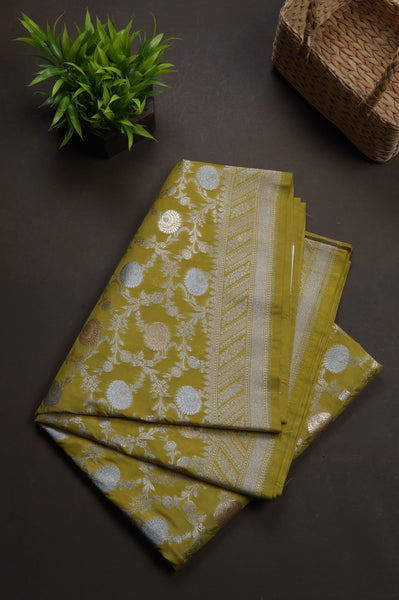 Olive Semi Tussar Saree