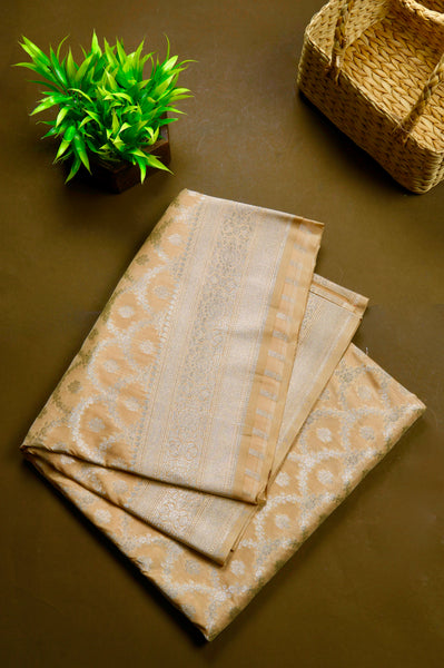 Soft Golden Beige Semi Tussar Saree