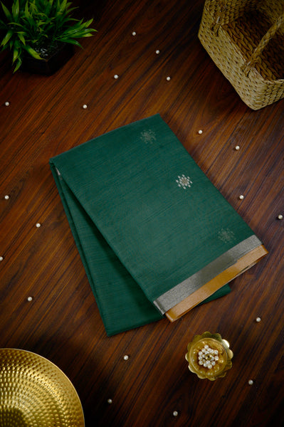 Pale Teal Semi Silk Cotton Saree