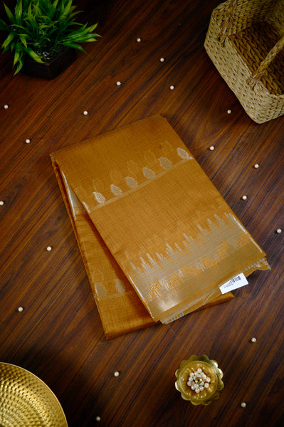 Orange Semi Silk Cotton Saree