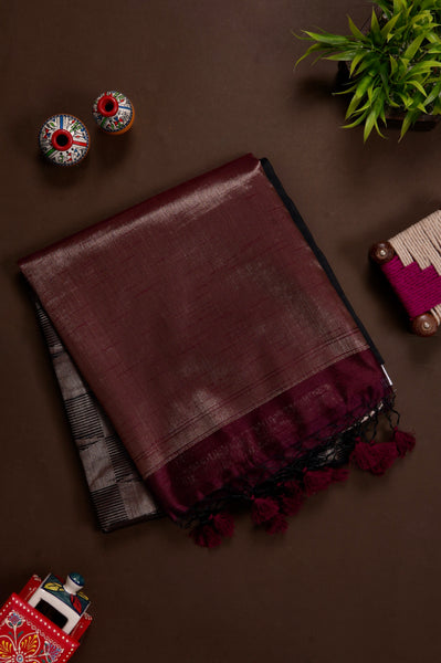 Brown Hued Semi Tussar Saree