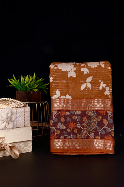 Light Brown Semi Tussar Saree