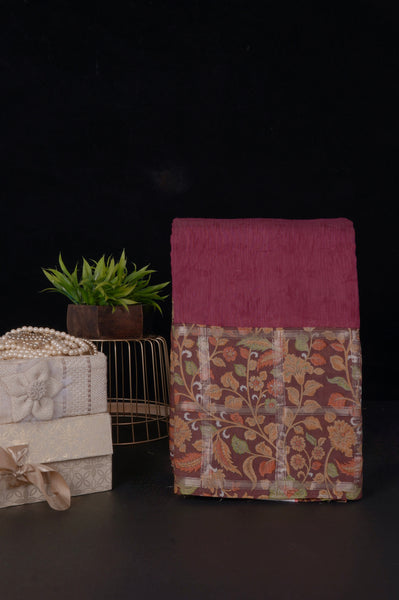 Deep Magenta Semi Tussar Saree