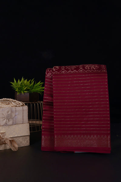 Maroon Chanderi Silk Saree