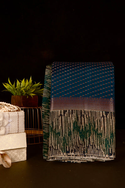 Indigo Chanderi Silk Saree