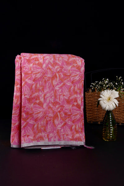 Lavender and Pink Linen Saree