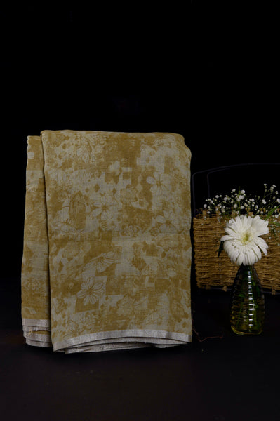 Mustard Linen Saree