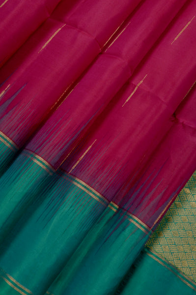 Magenta and Green Soft Silk Saree