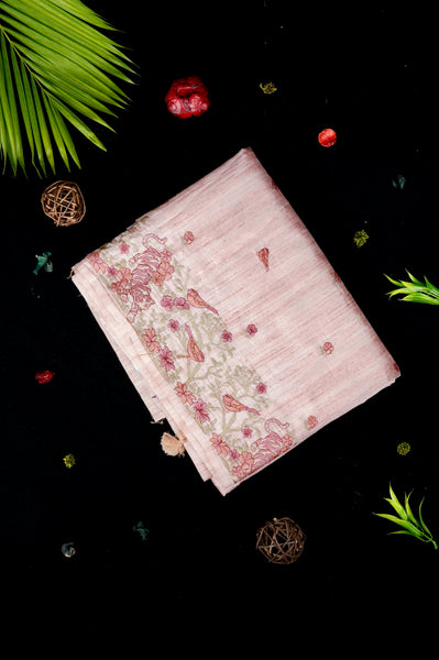 1263931-Palam-Silks-Shop-Online-Cream Pink Semi Tussar Saree