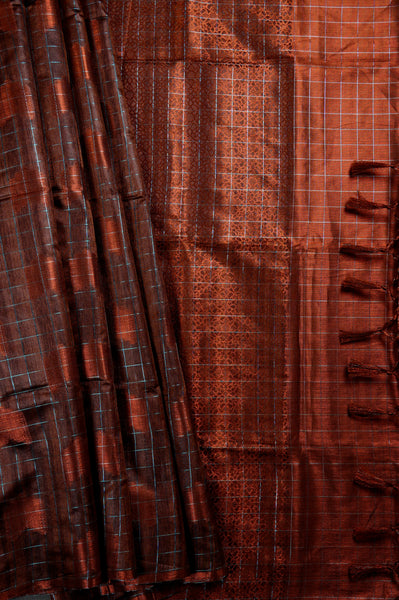 1241188-Palam-Silks-Shop-Online-Cocoa Bean Semi Tussar Saree