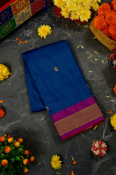 1247220-Palam-Silks-Shop-Online-Dark Cerulean Art Silk Saree