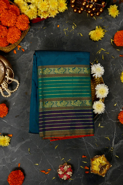 1247237-Palam-Silks-Shop-Online-Prussian Blue Art Silk Saree