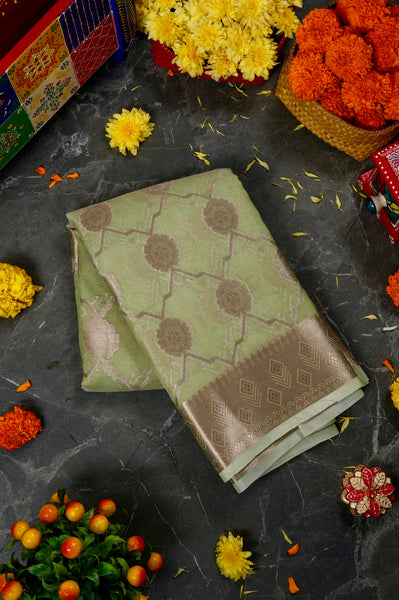 1249119-Palam-Silks-Shop-Online-Moss Green Organza Saree