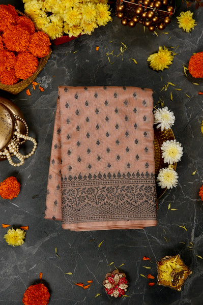 1250844-Palam-Silks-Shop-Online-Antique Brass Semi Tussar Saree