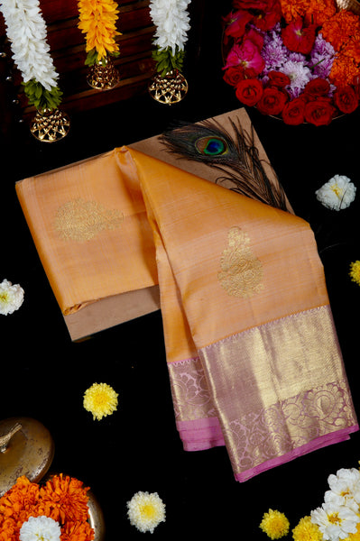 1263320-Palam-Silks-Shop-Online-Cantaloupe Kanchipuram Silk Saree