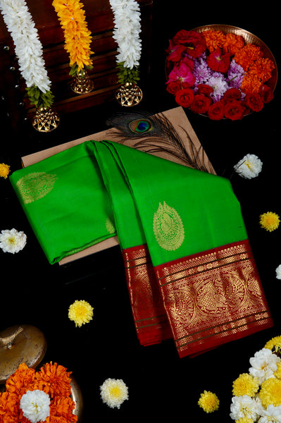 1263368-Palam-Silks-Shop-Online-Lime Green Kanchipuram Silk Saree