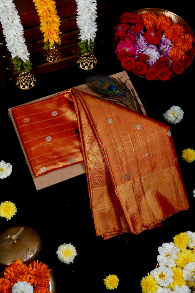 1264825-Palam-Silks-Shop-Online-Dark Orange Kanchipuram Silk Saree
