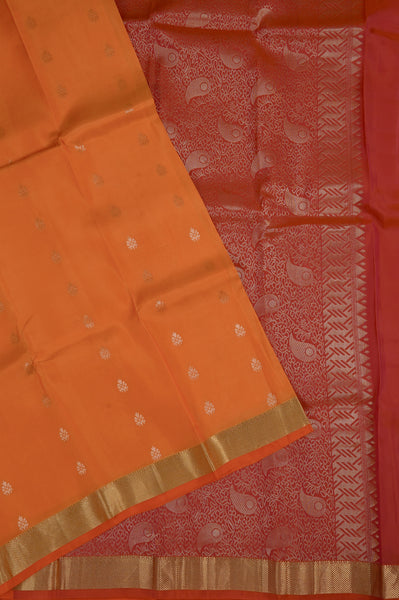 Orange Silk Mix Saree