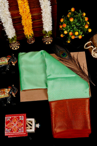 1236887-Palam-Silks-Shop-Online-Dark Mint Green Silk Mix Saree