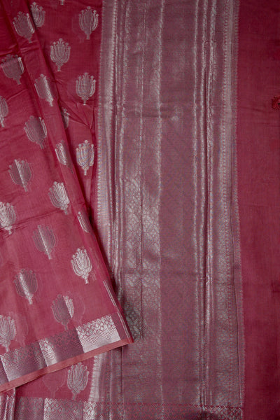 1262079-Palam-Silks-Shop-Online-Dull Red Semi Silk Cotton Saree